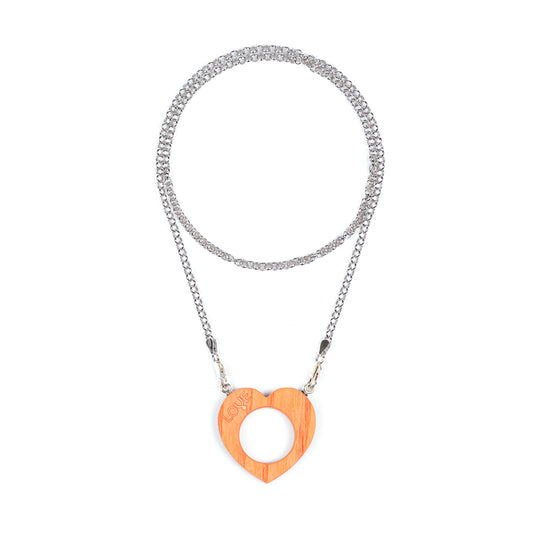Heart - Orange With Chain